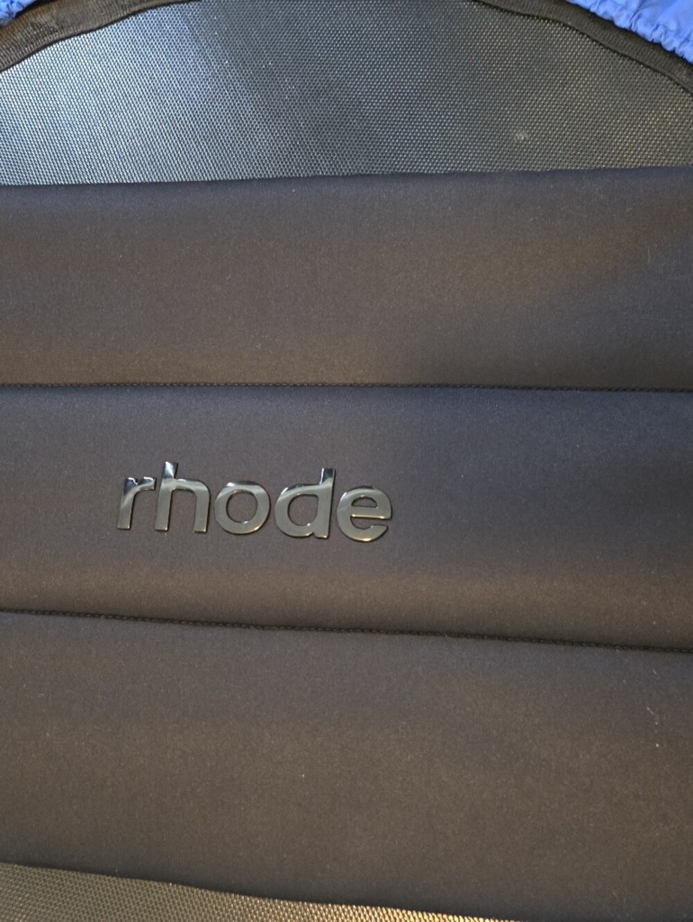 RHODE XL Black Quilted Logo  Pouch